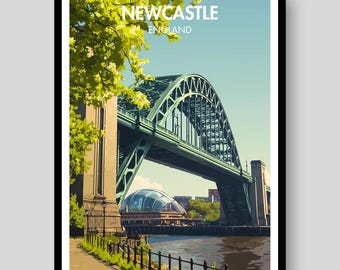 Newcastle poster - Newcastle upon Tyne - Newcastle Wall Art - Newcastle United - Newcastle Print - reisposter - Newcastle - Newcastle Art