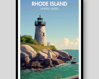 Rhode Island Poster - Rhode Island Wall Art - Rhode Island Print - Rhode Island - Rhode Island Gifts - Rhode Island Art -Rhode Island Prints