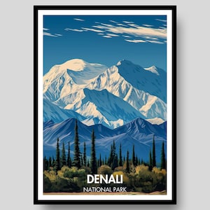 Denali National Park Poster - Denali National Park - Alaska Poster - Denali Print - Mount Denali - Alaska - Denali Wall Art - Denali Art