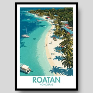 Roatan Poster - Honduras Wall Art - Roatan - Roatan Print - Honduras - Roatan Wall Art - Caribbean Poster - Honduras Poster - Caribbean
