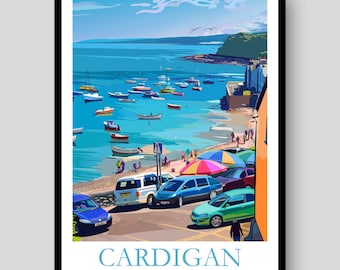 Cardigan Poster - Welsh Poster - Wales Poster - Cardigan - Wales Print - Welsh Gift - Welsh - Wales Wall Art - Wales - Welsh Art