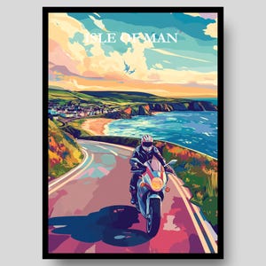 Isle of Man Poster - Isle of Man Print - Isle of Man TT - Motorbike Poster - Motorcycle Wall Art - Isle Of Man - Moto GP - Isle of Man Map