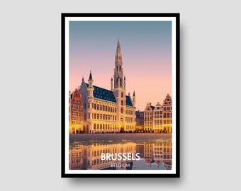 Bryssel Grand-Place-affisch - Belgien Resetryck