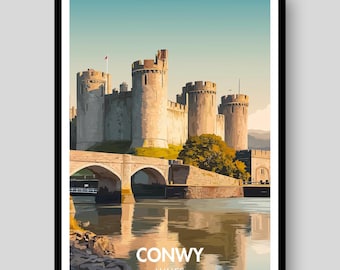 Conwy Poster - Welsh Poster - Wales Poster - Conwy - Wales Print - Welsh Gift - Welsh - Wales Wall Art - Wales - Welsh Art -Cymru -Wales Art