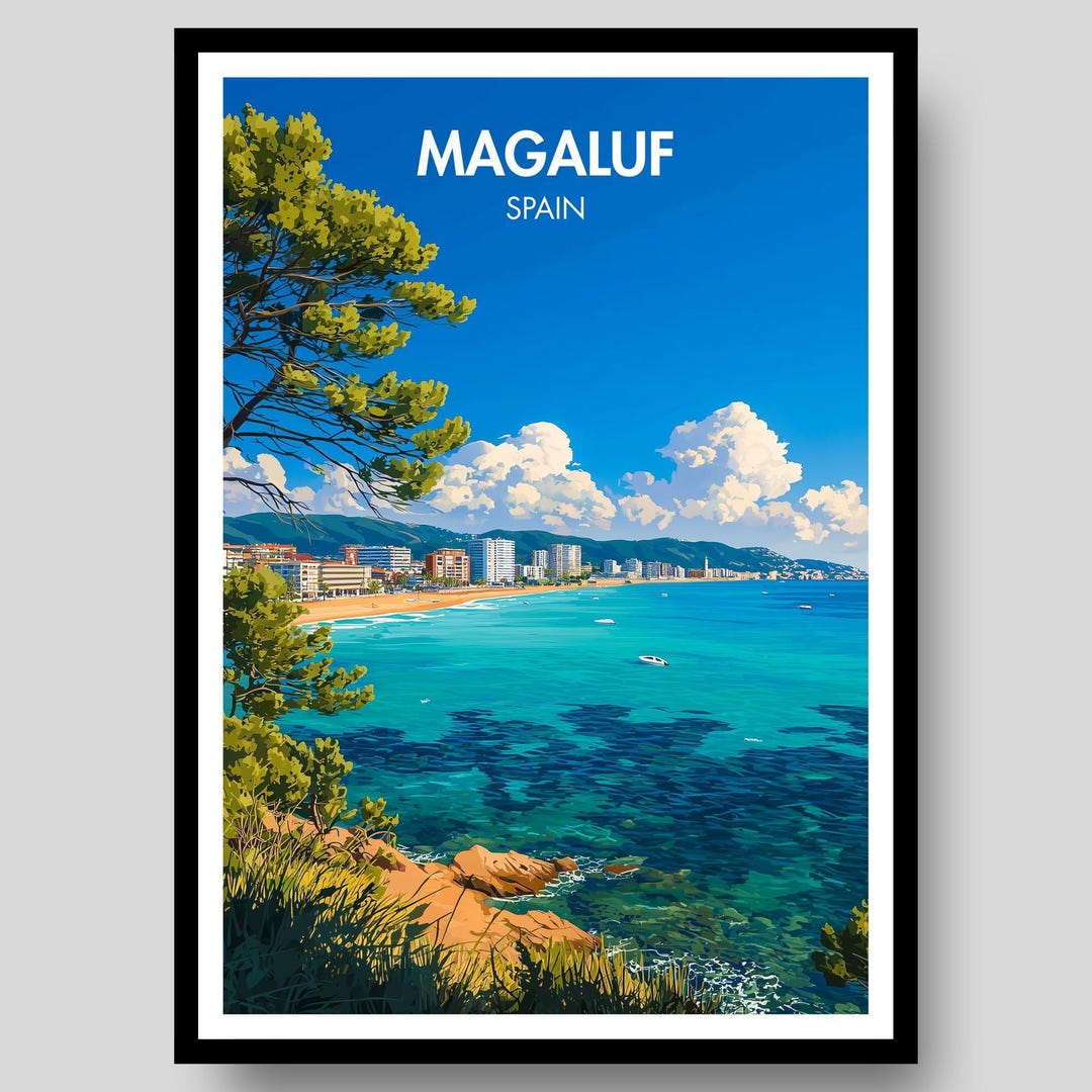 Mayorca Print Magaluf Poster - Spanish Wall Art - Mallorca Print - Etsy