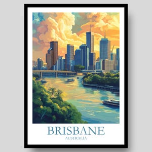 Brisbane Poster - Australia Poster - Queensland Poster - Brisbane - Travel Poster - Australian Wall Art - Brisbane Print - Brisbane Art