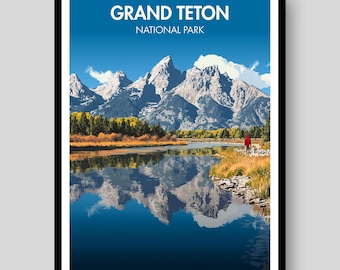 Grand Teton National Park Poster - Grand Teton National Park - Wyoming Poster - National Park Sign - Grand Teton Print - Wyoming