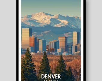 Denver Poster - Colorado Poster - Denver Wall Art - Denver - Colorado Wall Art - Denver Print - Colorado - Denver Skyline - Denver Nuggets