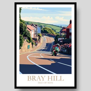 Bray Hill Poster - Isle of Man Poster - Isle of Man TT - Motorbike Poster - Motorcycle Wall Art - Isle Of Man - Moto GP - Isle of Man Print
