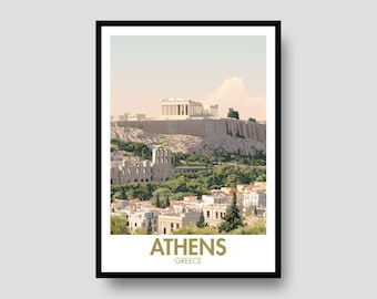 Athens Greece Poster – Acropolis Travel Print