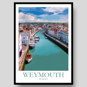 Weymouth poster - Dorset poster - Weymouth - Dorset - Jurassic Coast - UK Wall Art - Dorset Print - Engeland Wall Art - Dorset aquarel