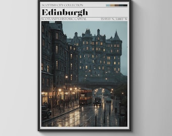 Edinburgh Cityscape Poster Art Print Scotland's Historic Capital
