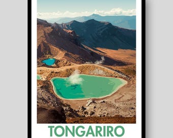 Poster Tongariro National Park - Nieuw-Zeelandse kunst - Tongariro National Park - Tongariro Poster - Tongariro Art - Nieuw-Zeeland - Tongariro