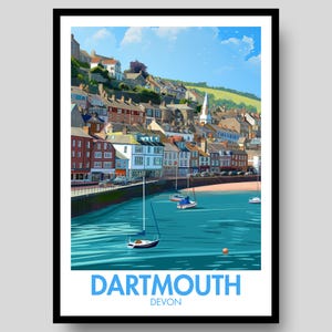 Dartmouth Poster - Devon Print - Dartmouth - UK Wall Art - Devon - Dartmouth College - Devon Poster - South Devon Art - English Countryside