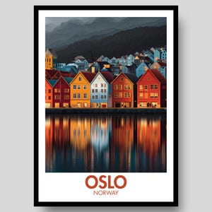 Oslo Poster - Oslo Print - Norway Poster - Oslo - Norway - Norwegian Wall Art - Norwegian - Oslo Souvenir - Norway Print - Norwegian Poster