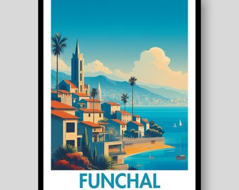Funchal-poster - Madeira-print - Funchal Wall Art - Decor Portugal