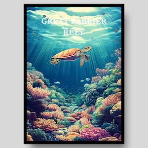 Great Barrier Reef Poster - Australia Wall Art - Great Barrier Reef - Australia - Cairns - Queensland Poster - Coral Reef Wall Art