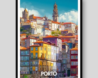 Cartel de Oporto - Cartel de Portugal - Oporto - Arte de la pared de Portugal - Impresión de Oporto - Portugal - Arte de la pared de Oporto - Cartel de viaje - Arte de Oporto -Regalo de Oporto