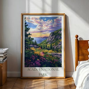 Póster del Parque Nacional Acadia - Póster del Parque Nacional - Parque Nacional Acadia - Póster de Naturaleza - Parque Nacional - Letrero del Parque Nacional - Acadia