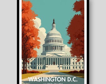 Washington D.C. Poster – US Capitol Building Art Print