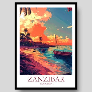 Zanzibar Poster - Tanzania Poster - Zanzibar - Tanzania - Zanzibar Print - Zanzibar Wall Art - Travel Poster - Tanzania Print - Zanzibar Art