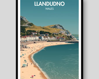 Póster de Llandudno - Póster de Gales - Póster de Gales - Llandudno - Impresión de Gales - Regalo galés - Galés - Arte mural de Gales - Gales - Arte galés