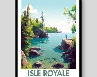Plakat z Parkiem Narodowym Isle Royale - Sztuka ścienna Isle Royale - Isle Royale - Michigan - Plakat z Michigan - Park Narodowy Isle Royale - Sztuka Michigan