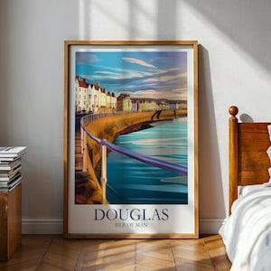 Douglas poster - Isle of Man poster - Isle of Man TT - motorposter - motorfiets kunst aan de muur - Isle Of Man - MotoGP - Isle of Man print