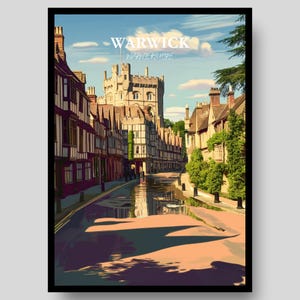 Warwick Poster - Warwickshire - Warwick Castle - Warwick - Warwick Print - Warwick Castle Print - Warwick Castle Print - Warwickshire Poster
