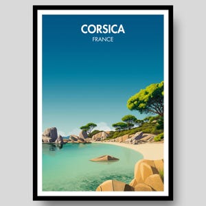 Corsica Poster - Mediterranean Poster - Corsica - Corsica Print - France -  French Poster - Corsica Wall Art - Corsica Art - France Poster