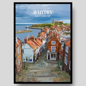 Whitby Poster - Yorkshire Poster - England Poster - Whitby - UK Wall Art - Yorkshire - Travel Poster - Whitby Print - North Yorkshire