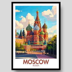 Moscow Poster - St Basil&#39;s Cathedral Poster - Russia Poster - Moscow Print - Moscow - Russia - Moscow Wall Art - Russia Wall Art - Russian