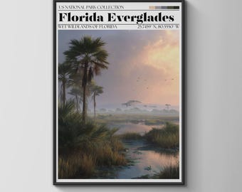 Florida Everglades Wall Art Print Landscape Poster US National Park Collection