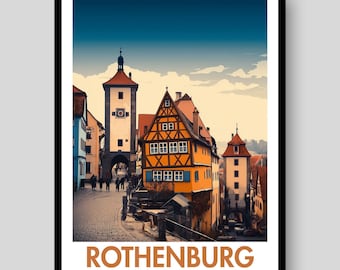 Rothenburg Poster - Rothenburg Wall Art - Germany Print - German Decor