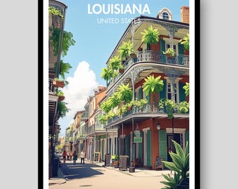 Louisiana Poster - Louisiana Wall Art - Louisiana Print - New Orleans Poster - Louisiana - New Orleans - Louisiana Art -New Orleans Wall Art