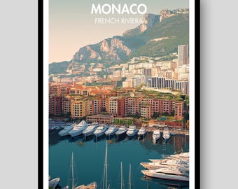 Monaco Poster - Monte Carlo - Monaco - Monaco Wandkunst - Monaco Druck - Französisches Poster - Monaco Grandprix - Monaco Kunst - Monte Carlo Poster