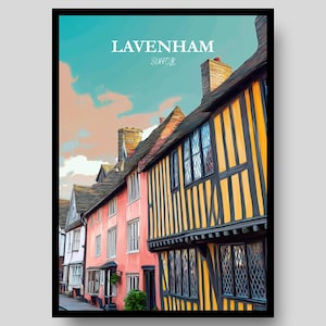 Lavenham Poster - Suffolk Print - Lavenham - Suffolk - Southwold - Suffolk Poster - Ipswich - Suffolk Wall Art - Lavenham Suffolk - UK