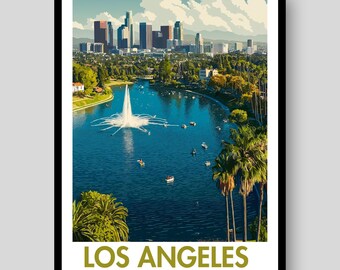Los Angeles Reiseplakat – Kalifornien Stadtansicht Kunstdruck