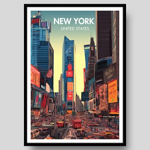 New York Poster - Times Square Poster - New York Print - New York City - New York City Poster - New York Wall Art - Times Square Print