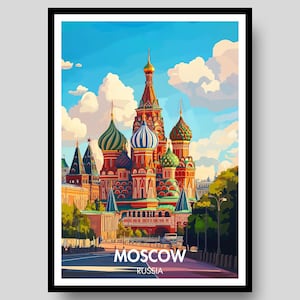 Moscow Poster - St Basil&#39;s Cathedral Poster - Russia Poster - Moscow Print - Moscow - Russia - Moscow Wall Art - Russian Wall Art