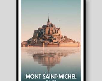 モンサンミッシェル フランス 旅行 ウォールアート ポスター プリント