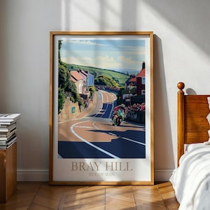 Bray Hill poster - Isle of Man poster - Isle of Man TT - motor poster - motorfiets kunst aan de muur - Isle Of Man - Moto GP - Isle of Man print