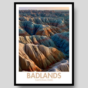 Badlands National Park Poster - Badlands National Park - South Dakota Poster - Badlands - National Park Poster - South Dakota - Badlands Art
