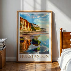 Poster Hunstanton - Norfolk - Hunstanton - Poster Norfolk - Impression Norfolk - Poster Norwich - Cadeau Norfolk - Art Norfolk - Art mural Norfolk