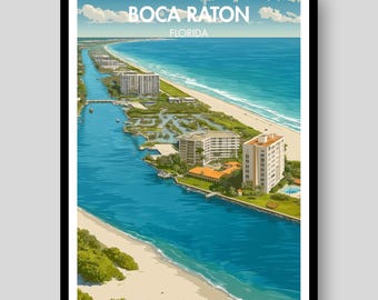 Boca Raton Poster - Florida Poster - Boca Raton - Florida - Boca Raton Wall Art - Florida Print - Boca Raton Print - Florida Gift - Maimi