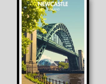 Newcastle Poster - Newcastle upon Tyne - Newcastle Wall Art - Newcastle United - Newcastle Print - Travel Poster - Newcastle - Newcastle Art