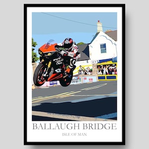 Ballaugh Bridge Poster - Isle of Man Poster - Isle of Man TT - Motorbike Poster - Motorcycle Wall Art - Isle Of Man -MotoGP -Isle of Man Map
