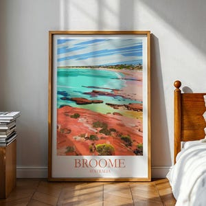 Póster de Broome - Póster de Australia - Póster del océano - Broome - Australia Occidental - Arte mural australiano - Arte de Broome - Perth - Póster de viaje