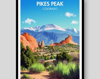 Pikes Peak Poster - Pikes Peak Druck - Colorado - Pikes Peak Wandkunst - Pikes Peak - Colorado Poster - Colorado Druck - Pikes Peak Geschenke