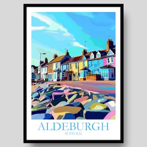 Aldeburgh Poster - Suffolk Landscape - Aldeburgh - Suffolk - UK Wall Art - Suffolk Map - English Countryside - Sufflok Poster - Southwold